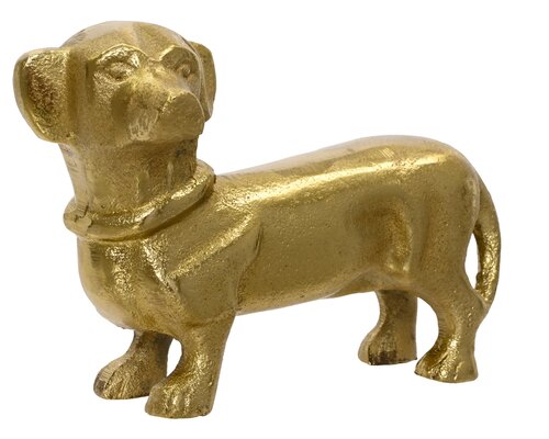 Hond aluminium - L20xH14cm Goud