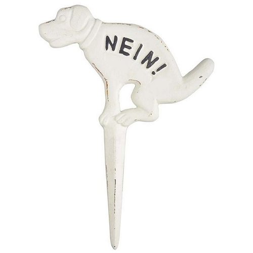 Hondenbordje poepen "Nein!" wit