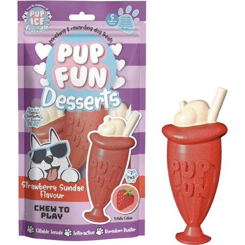 Hondensnack Dessert Sundae Aardbei - afbeelding 1