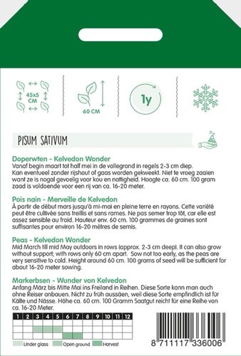 Horti Tops Doperwten Kelvedon Wonder, 100g - afbeelding 2