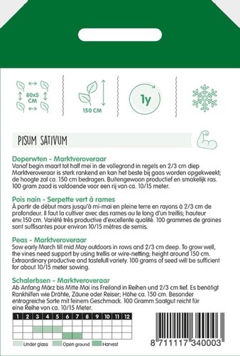 Horti Tops Doperwten Marktveroveraar, 100g - afbeelding 2