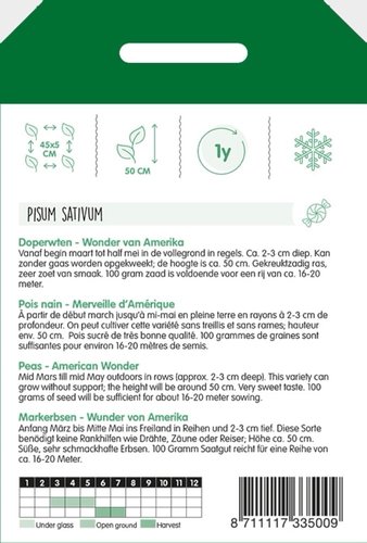 Horti Tops Doperwten Wonder Van Amerika, 100g - afbeelding 2