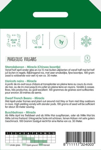 Horti Tops Stamslabonen, chinees boontje Miracle, 100g - afbeelding 2