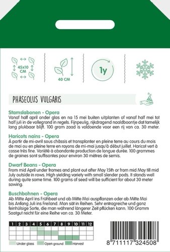Horti Tops Stamslabonen Opera (Gourmetboontje), 100g - afbeelding 2