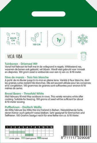 Horti Tops Tuinbonen Driemaal Wit, 100g - afbeelding 2