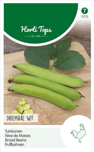 Horti Tops Tuinbonen Driemaal Wit, 250g - afbeelding 1