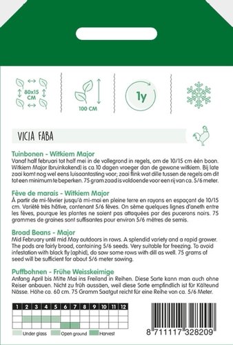 Horti Tops Tuinbonen Witkiem Major, 75g - afbeelding 2