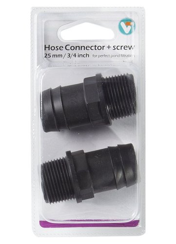 Hose Connector+screw 25 mm 3/4 Inc