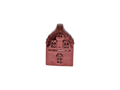 Huisje 7 x 6,5 x 10,5 cm shiny red