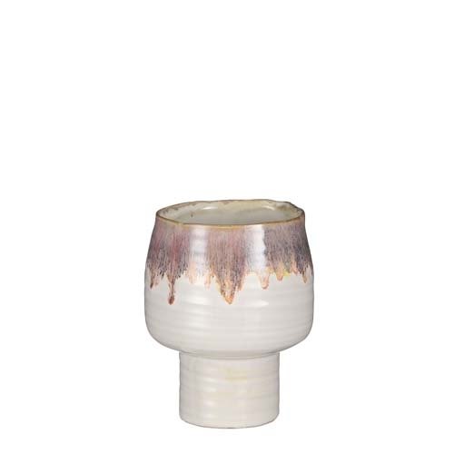 Ingo pot op voet rood - h15,5xd12,5cm