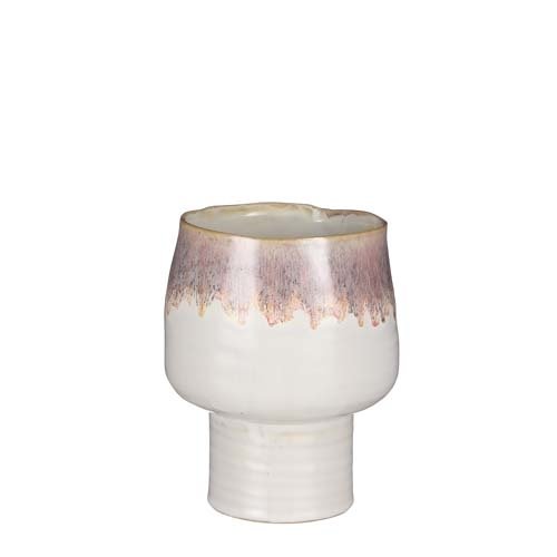 Ingo pot op voet rood - h17,5xd14cm