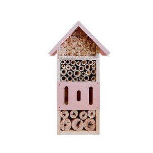 Insectenhotel hout gekleurd 13 x 8,5 x 26 cm - afbeelding 2