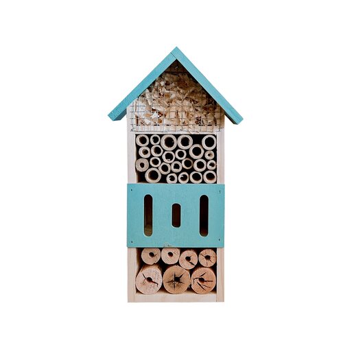 Insectenhotel hout gekleurd 13 x 8,5 x 26 cm - afbeelding 3