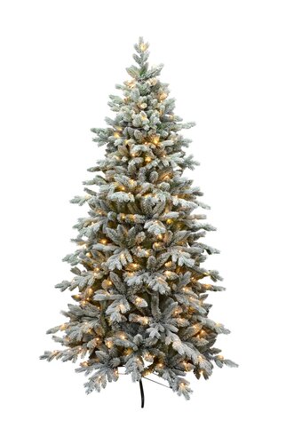 Janga hinged tree snowy prelit - 1602 tips - H 180 x D 125 cm - 300L - incl. dim