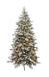 Janga hinged tree snowy prelit - 2130 tips - H 210 x D 134 cm - 500L - incl. dim