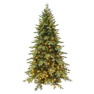 Evergreen Janga LED kunstkerstboom groen - H 210 x D 134 cm - afbeelding 1