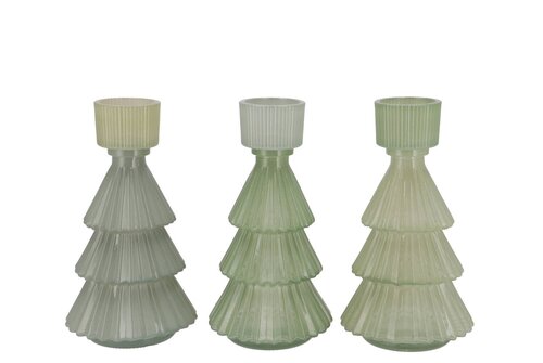 JAZZ NORDIC GREEN T-LIGHT X-MAS TREE ASS 11X20CM