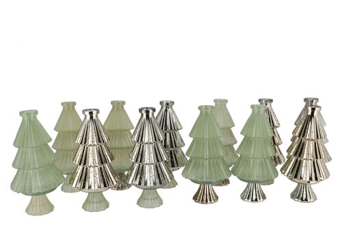JAZZ NORDIC GREEN VASE X-MAS TREE ASS 11X22CM