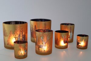Jolly Transparent Gold/Antracite T-Lights Ass 10 x 13 cm - afbeelding 3