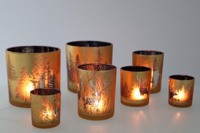 Jolly Transparent Gold/Antracite T-Lights Ass 9 x 10 cm - afbeelding 3
