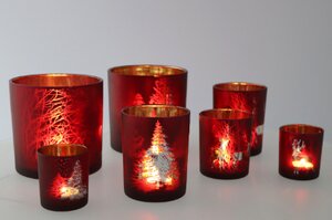 Jolly Transparent Red/Gold T-Lights Ass 10 x 13 cm - afbeelding 3