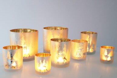 Jolly Transparent White/Gold T-Lights Ass 10 x 13 cm - afbeelding 3