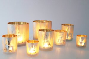 Jolly Transparent White/Gold T-Lights Ass 10 x 13 cm - afbeelding 3