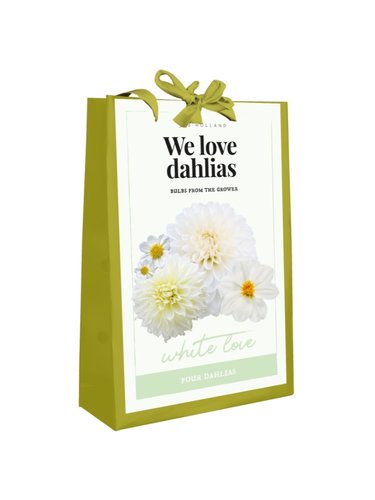 JUB Holland Tas 'We Love Dahlias' White Love