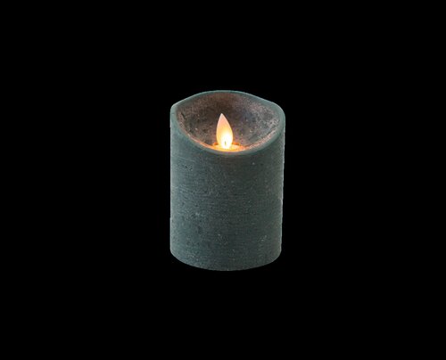 Kaars bew.vlam wax 10x7.5cm a.grn