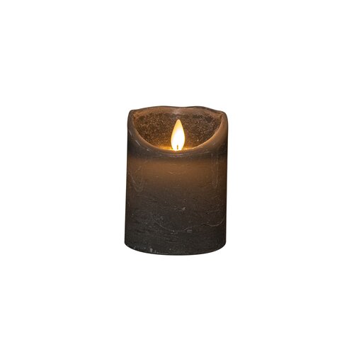 Kaars bew.vlam wax 10x7.5cm grijs