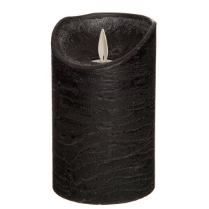 Kaars bew.vlam wax 12.5x7.5cm zwart