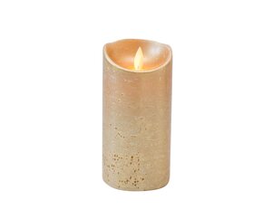Kaars bew.vlam wax 15x7.5cm goud - afbeelding 2