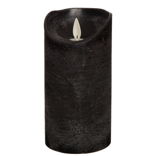 Kaars bew.vlam wax 15x7.5cm zwart