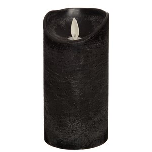 Kaars bew.vlam wax 15x7.5cm zwart
