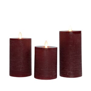 Anna's Collection 3-pack kaars oplaadbaar LED - D 7.5 cm