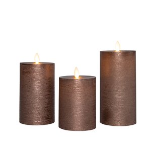 Anna's Collection 3-pack kaars oplaadbaar LED - D 7.5 cm