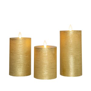 Anna's Collection 3-pack kaars oplaadbaar LED - D 7.5 cm