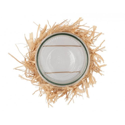 Kaarsenhouder Ibiza Natural Straw 17x17cm - afbeelding 2