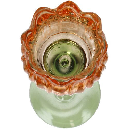 Kaarshouder Bloem Glas Oranje 8 x 8 x 27 cm - afbeelding 3