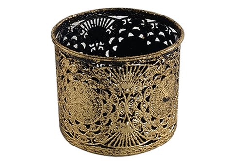 Kaarshouder Metaal White Gold - H 30 x D 13 cm