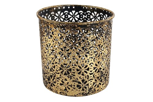 Kaarshouder Metaal White Gold - H 36 x D 13 cm