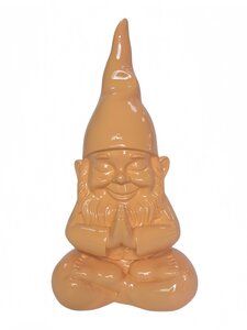 Kabouter Namasté - H28cm Oranje