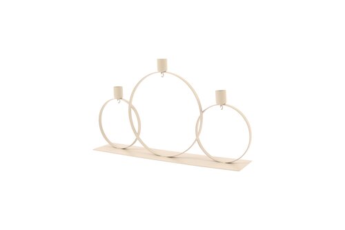 Kandelaar 3-ring + hook B 40 x H 25 cm woolwhite - afbeelding 1