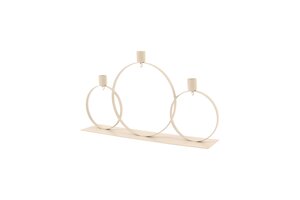 Kandelaar 3-ring + hook B 40 x H 25 cm woolwhite - afbeelding 1