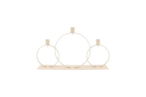 Kandelaar 3-ring + hook B 40 x H 25 cm woolwhite - afbeelding 2