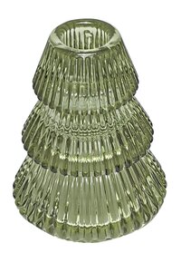 Kandelaar glas 'kerstboom' D 8 x H 10 cm groen