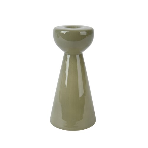 Kandelaar glas licht groen - D 6,8 x H 5,2 cm
