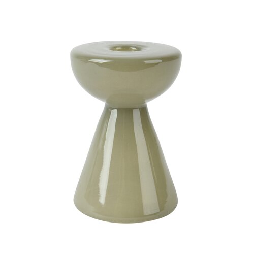 Kandelaar glas licht groen - D 8 x H 5,2 cm