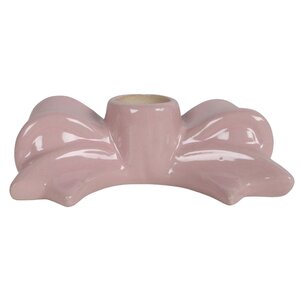 Kandelaar strik 11,5 x 6,5 x 3,5 cm pink