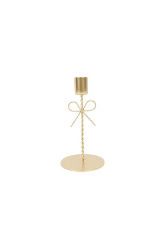Kandelaar twist metaal - D8xH15cm Goud